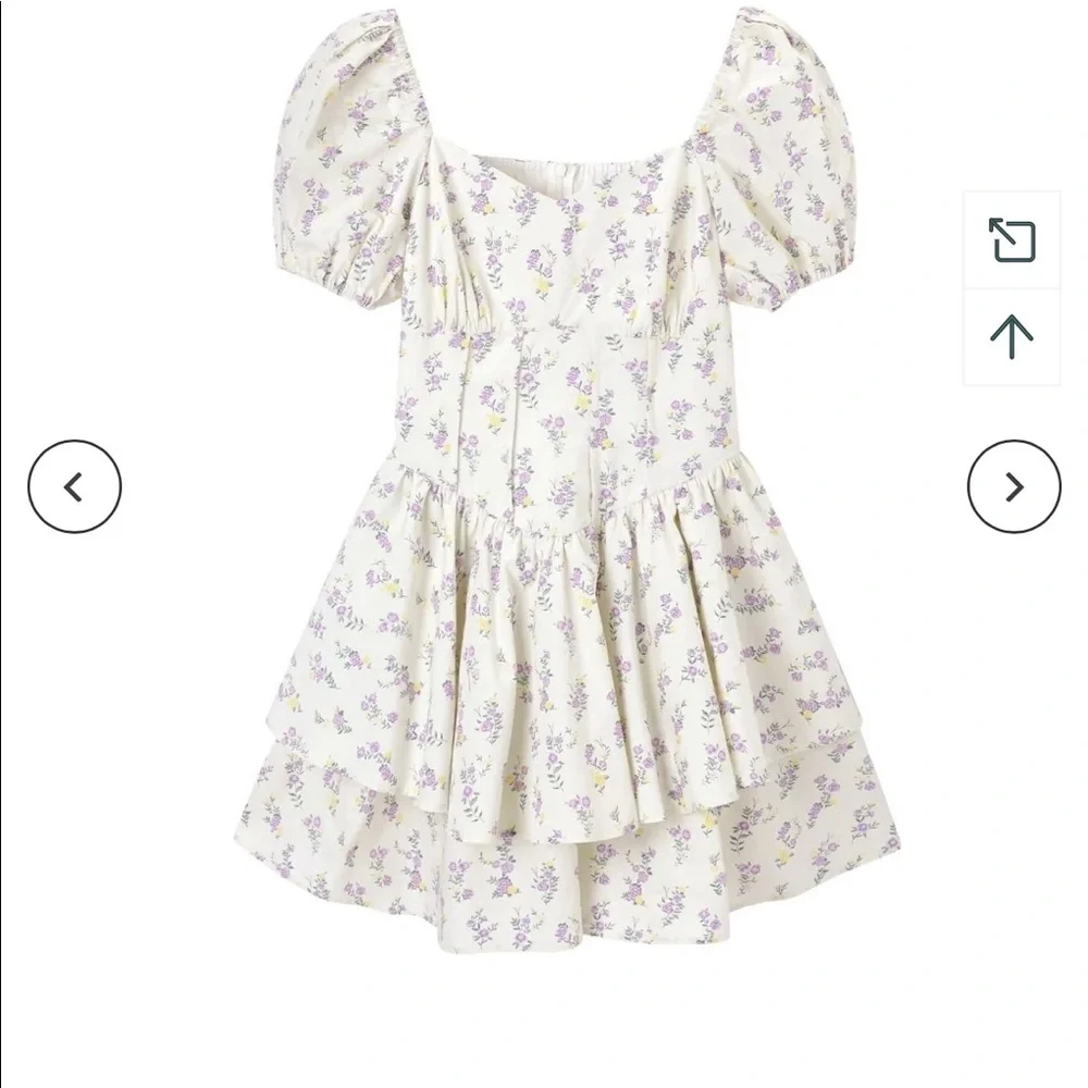 Ledin Double Layered Floral Puff Sleeve Corset Mini Dress - Picture 3 of 8